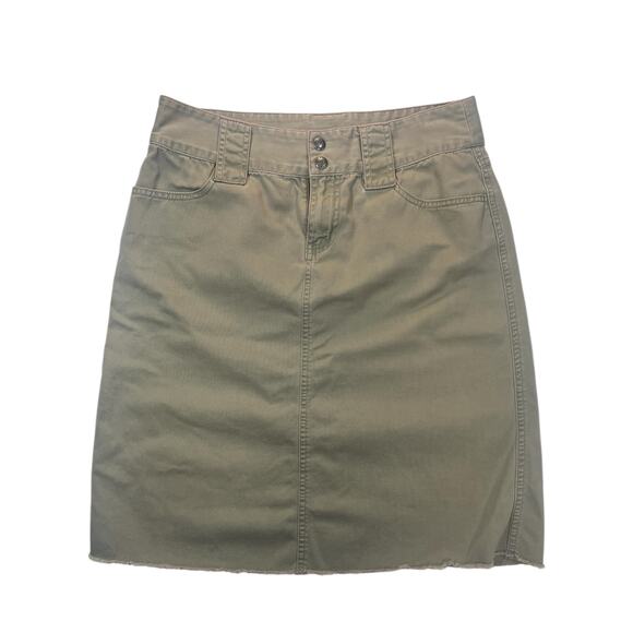 VINTAGE 00s DKNY KHAKI SKIRT SIZE WOMENS 8 MEDIUM KNEE LENGTH RETRO - Picture 2 of 6